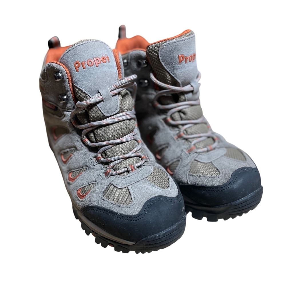 Propet Men's Waterproof Hiking Boots Gray Orange MBM122S Size 8.5 Wide‎